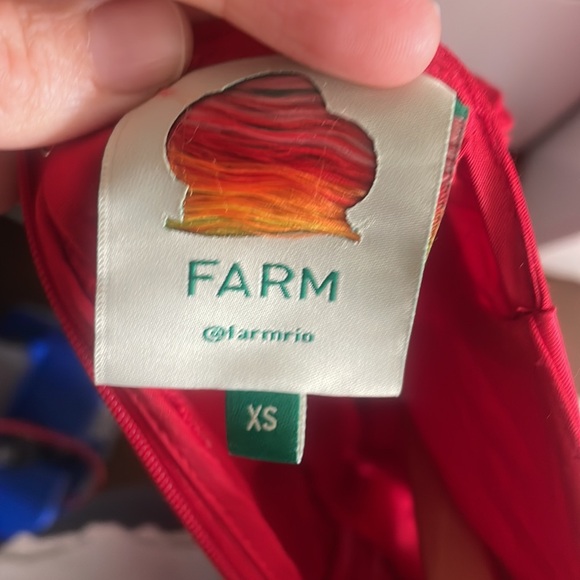 Farm Rio Satin Red Cut-out Midi Dress Size XS - Picture 7 of 9